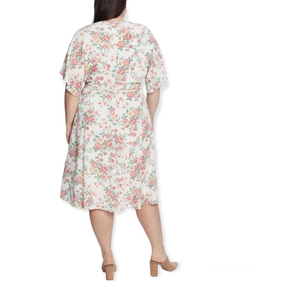 1 State Floral Print Wrap Dress Size 16w - Picture 9 of 9